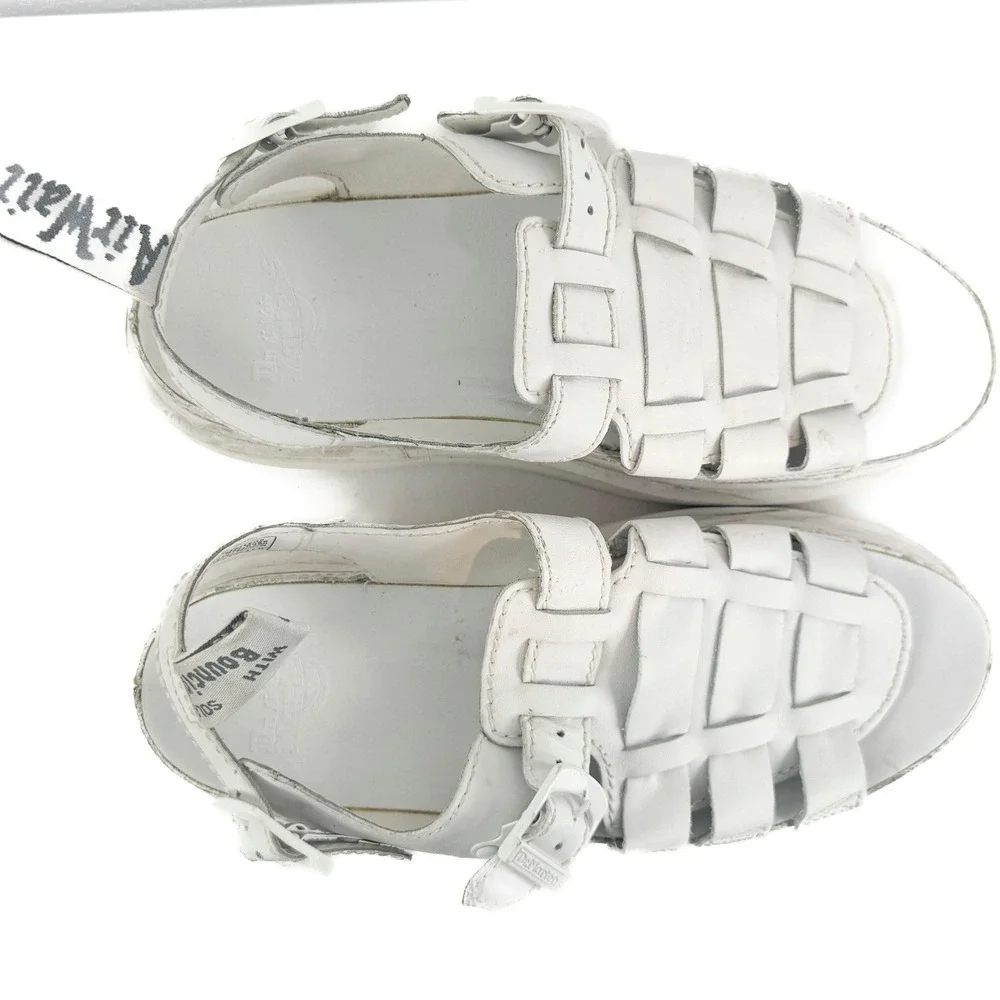 Dr. Martens 8092 Arc Mono White Leather Fisherman Sandals Mens 11 Womens 12